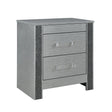 Lorenzo - Nightstand With Hidden Compartment And Handles - Silver - Furniture Home Direct