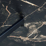 Dining Set Black Marble Top With Linen Chairs Gray - Furniture Home Direct