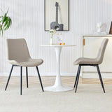 Dining Chairs Faux Leather Set Of 6 Modern Light Gray - Furniture Home Direct