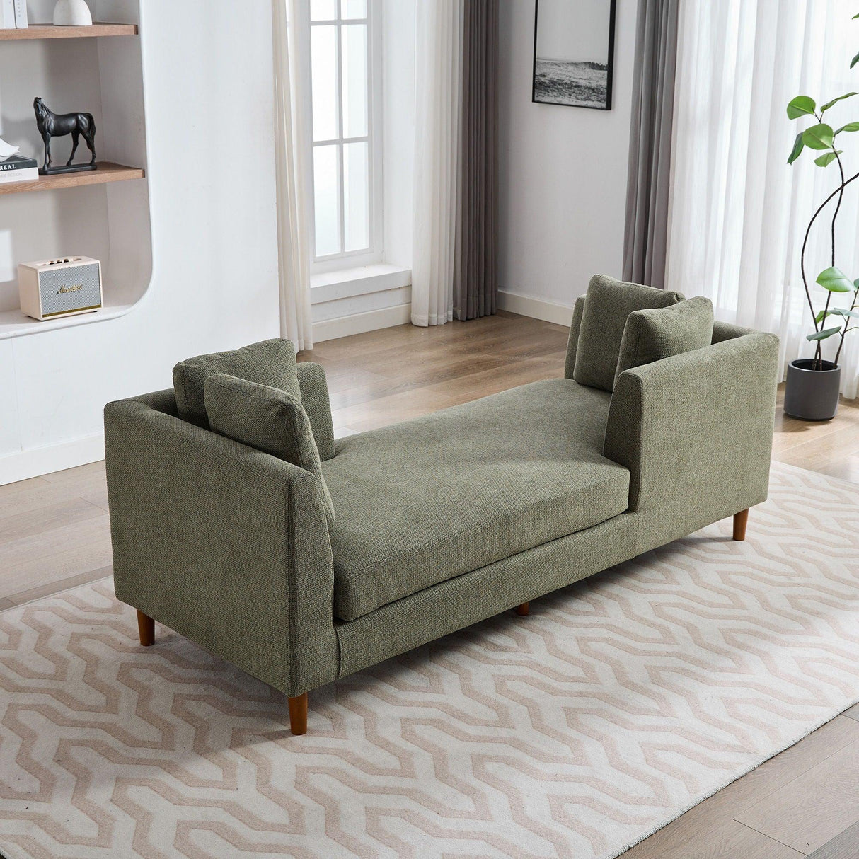 Wide Modern Double Sided Upholstered Chaise Lounge - Furniture Home Direct