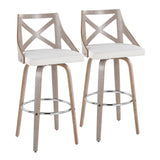 Charlotte - Farmhouse Fixed Height Bar Stool With Round Footrest (Set of 2) - Furniture Home Direct