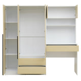 3 Door Storage Desk Wardrobe For Bedroom With Shelves And 3 Drawers - Furniture Home Direct