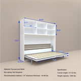 Mordern Twin Size Horizontal Murphy Bed With Shelf Storage - White - Furniture Home Direct