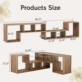 Minimalist Cube TV Stand With Adjustable Open Storage Shelves - Furniture Home Direct
