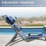 Outdoor Chaise Lounges Sturdy Aluminum Frame Rustproof Blue - Furniture Home Direct