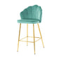 Elegant Shell Shape Velvet Bar Chair (Set of 2) - Furniture Home Direct
