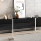 TV Stand High Gloss Console 74 Inch Length Modern Black - Furniture Home Direct