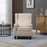 Arm Pushing Recliner Chair, Modern Button Tufted Wingback Push Back Recliner Chair, Living Room Chair Fabric Pushback Manual Single Reclining Sofa Home Theater Seating For Bedroom - Furniture Home Direct