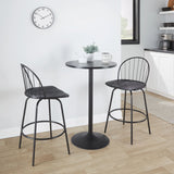 Riley - Claire Farmhouse Fixed Height Counter Stool With Swivel With Round Footrest (Set of 2) - Furniture Home Direct