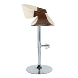 Symphony - Mid Century Modern Adjustable Barstool & Swivel With Rounded T Footrest (Set of 2) - Furniture Home Direct