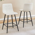 Counter Height Bar Stools Upholstered PU Leather White - Furniture Home Direct