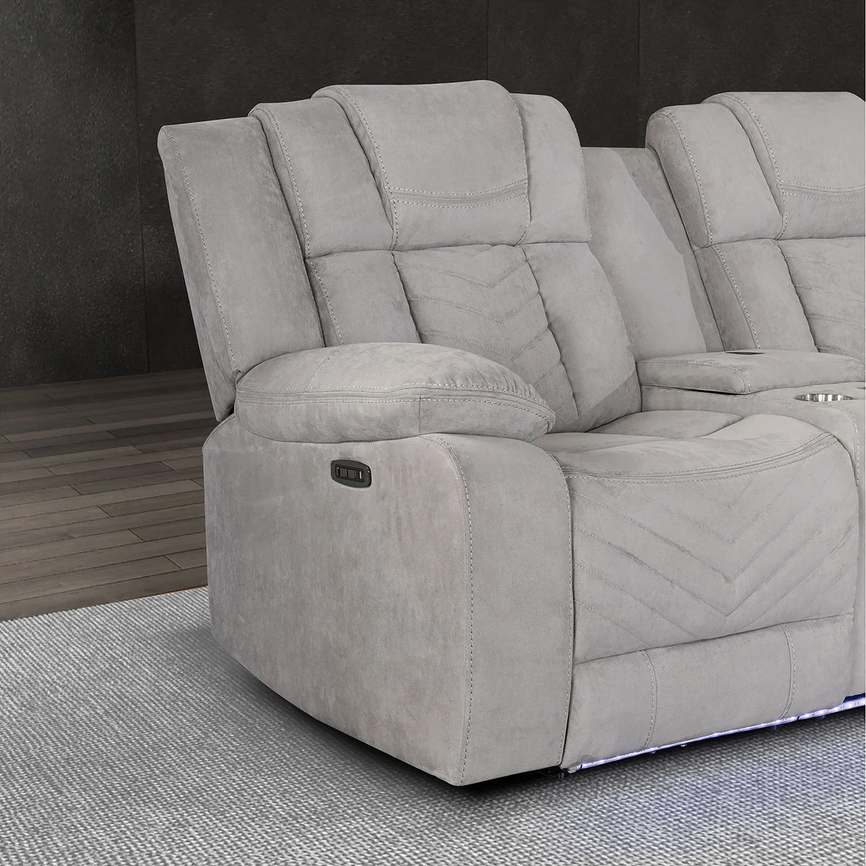 Raize Power Sectional - Ash - Furniture Home Direct