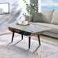 Landon - Coffee Table With Glass Marble Texture Top And Bent Wood Design - Furniture Home Direct