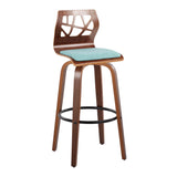 Folia - Mid Century Modern Fixed Height Barstool With Swivel With Round Footrest (Set of 2) - Furniture Home Direct