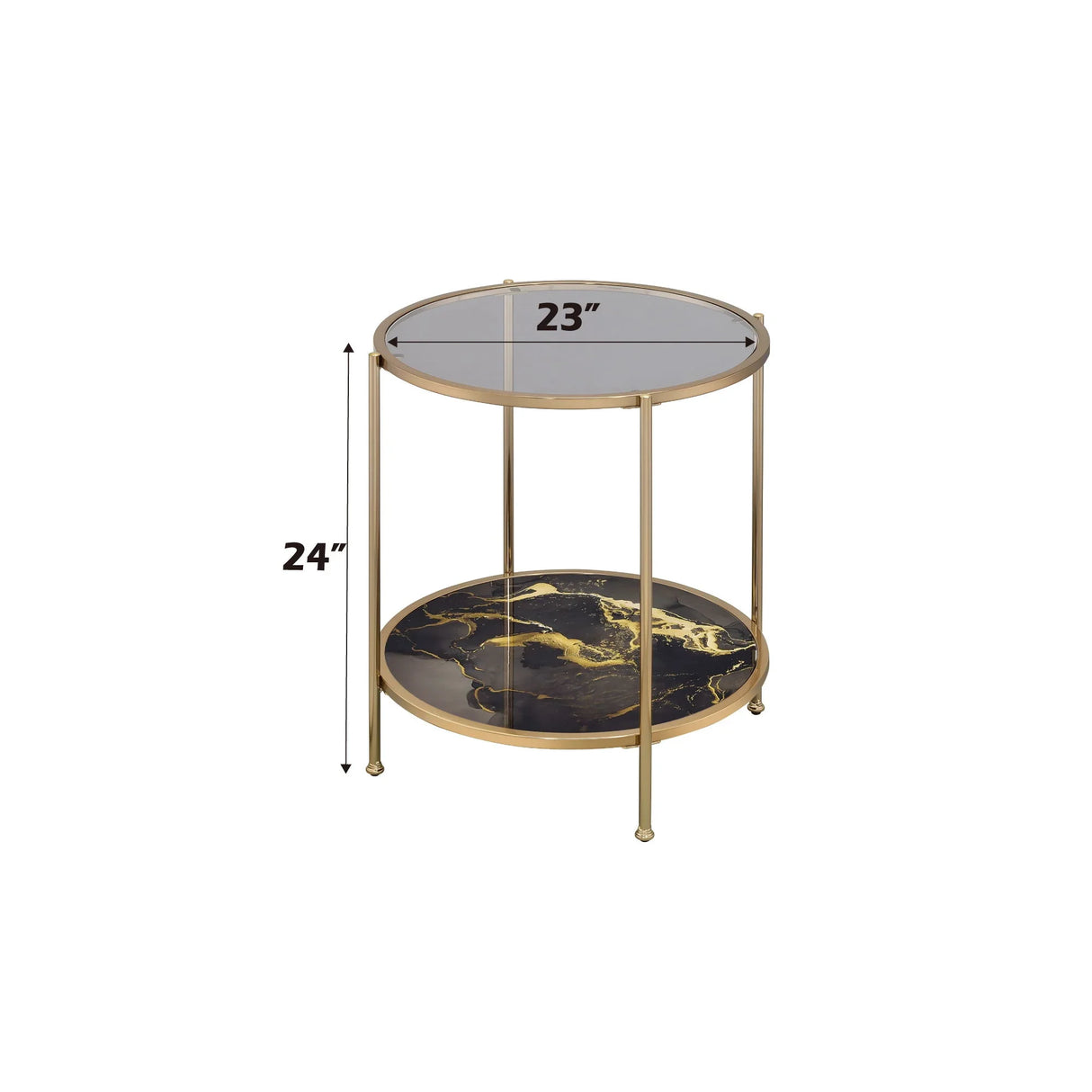 Fiorella - Marble Print Glass Table - Furniture Home Direct
