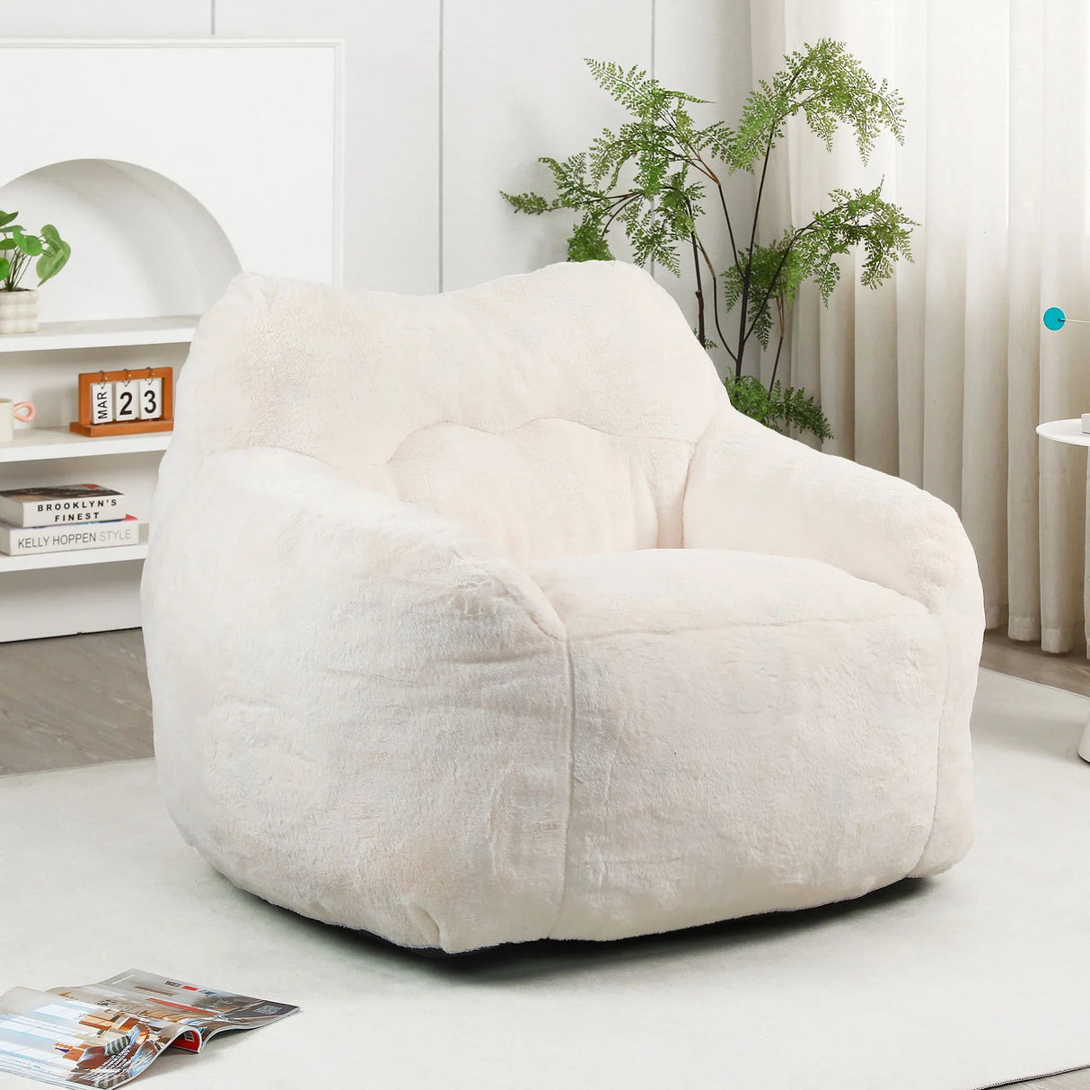 Beanbag Sofa Chair With Armrests Stuffed High Density Foam - Furniture Home Direct