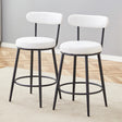 Counter Height Chairs Padded Seat Black Metal Frame White - Furniture Home Direct