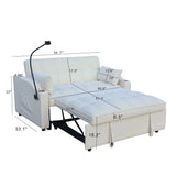Modern Velvet Loveseat Futon Sofa With Pullout Bed, Adjustable Reclining Backrest, Toss Pillows - Furniture Home Direct