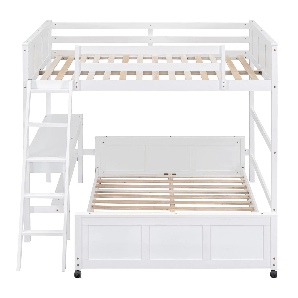 Full Over Full Bunk Bed With Desk - Furniture Home Direct