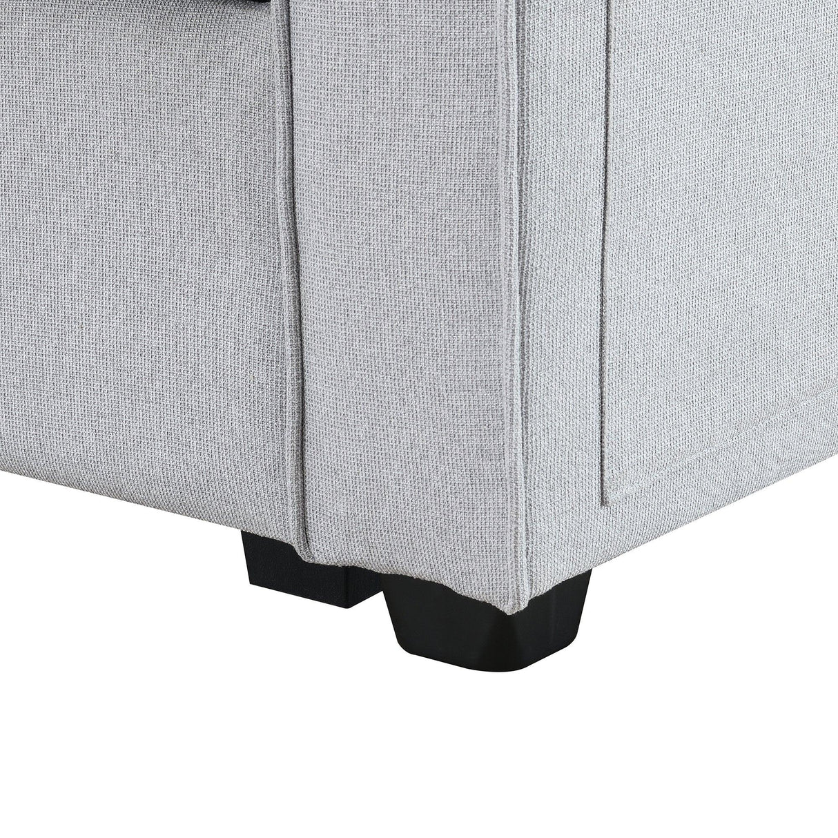 114.2 Sofa With Console 2 Cupholders 2 USB Ports Light Gray - Furniture Home Direct