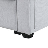 114.2 Sofa With Console 2 Cupholders 2 USB Ports Light Gray - Furniture Home Direct