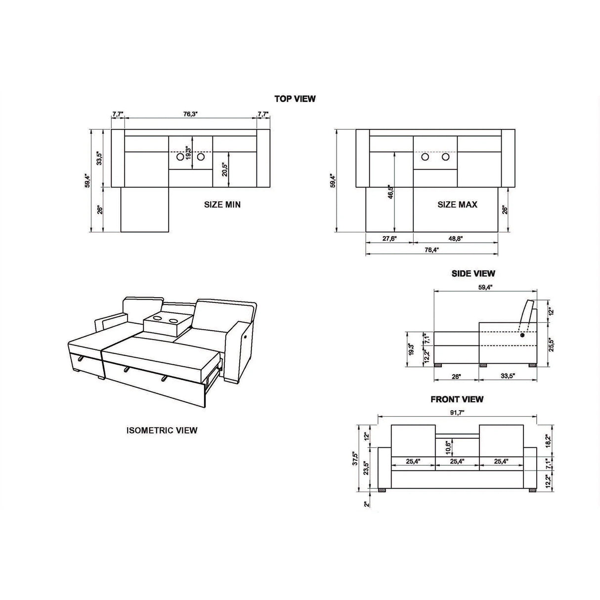Territory - Pull Out Sofa Bed - Furniture Home Direct