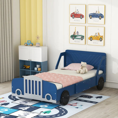 Car Shaped Platform Bed With Wheels - Furniture Home Direct