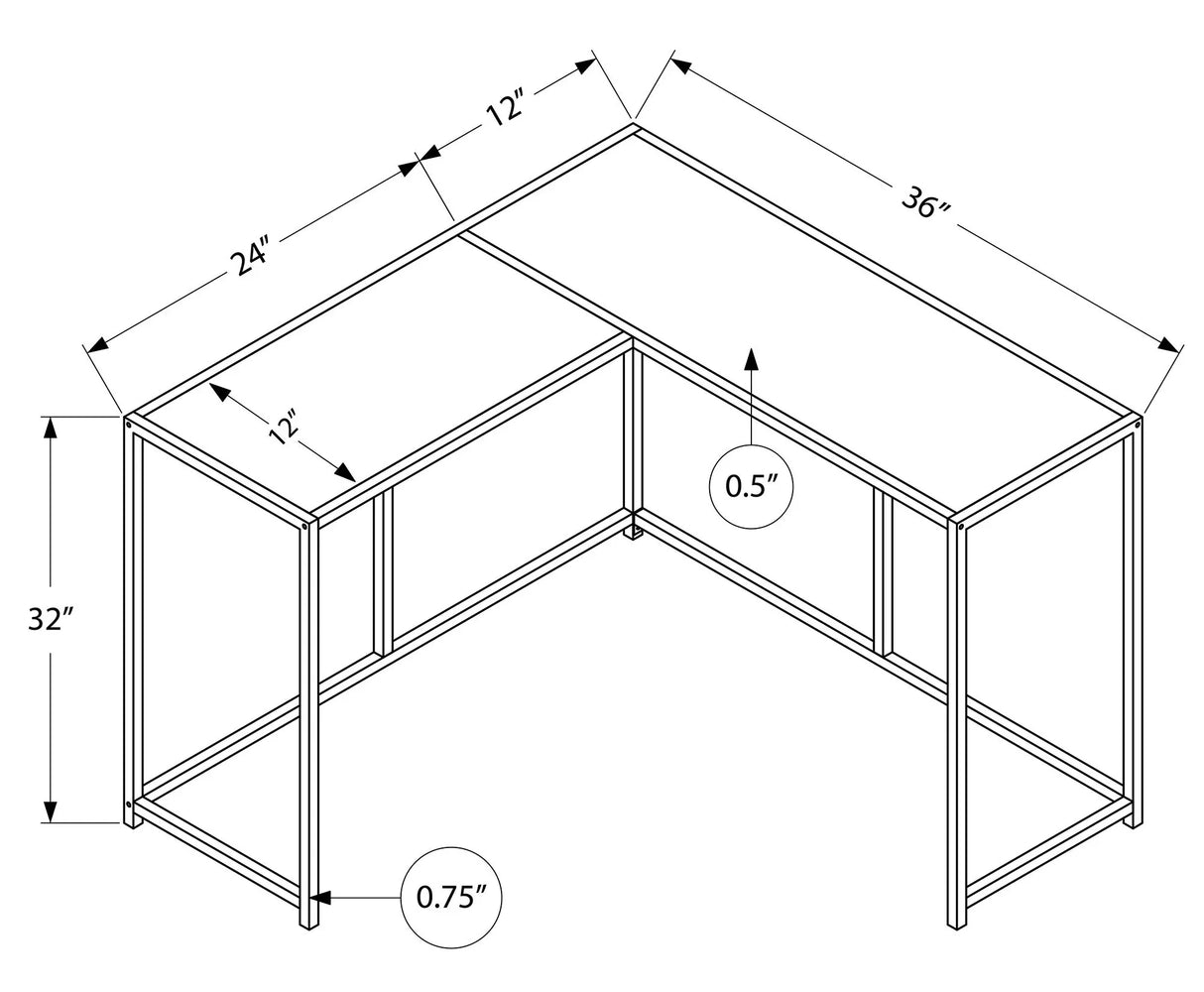 Corner Accent Console Table For Entryway, Unique L-Shaped Design - Furniture Home Direct
