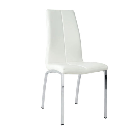 Modern Upholstered Dining Chair (Set of 4) With Electroplated Metal Legs - White - Furniture Home Direct