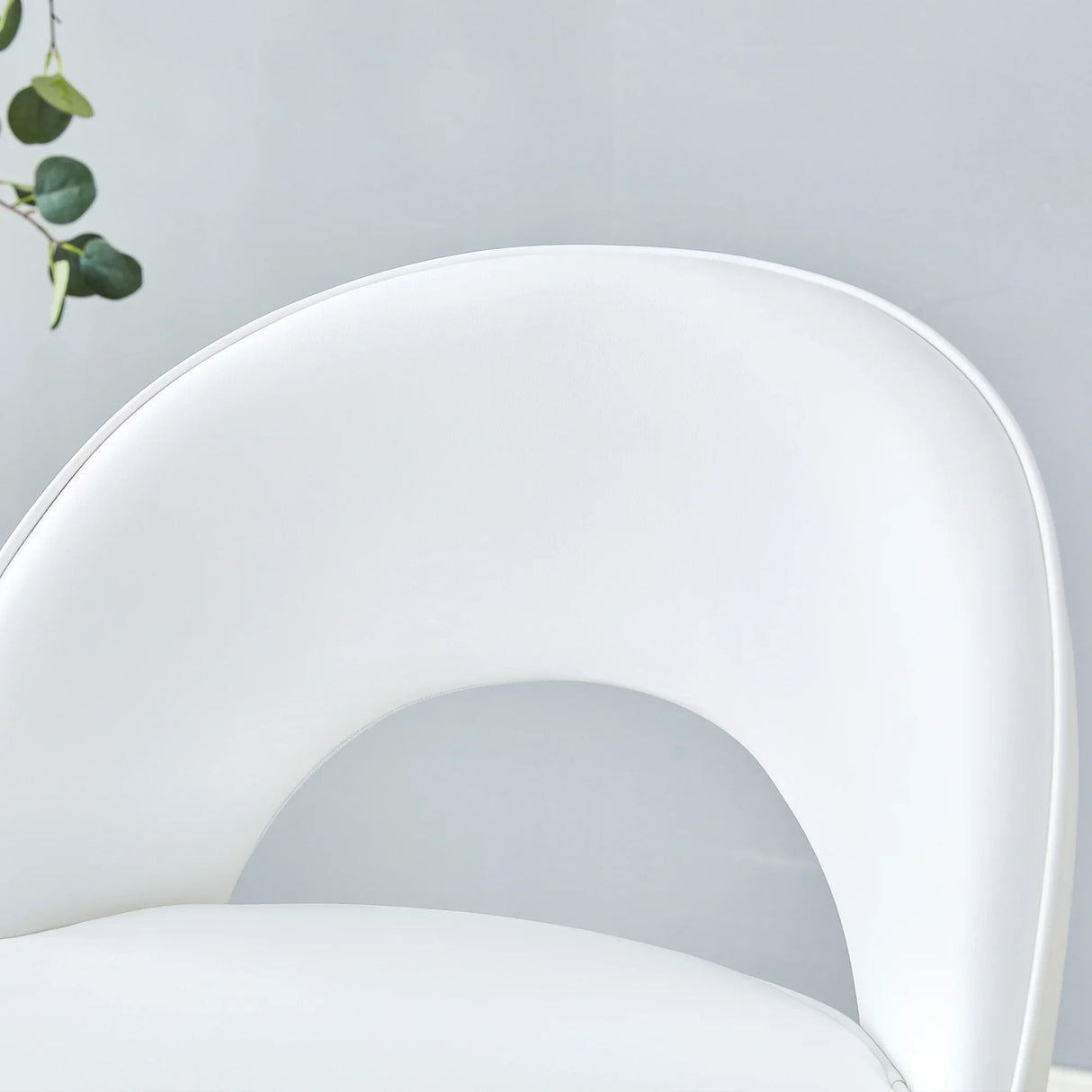 Counter Height Stools Upholstered Gold Footrest White - Furniture Home Direct