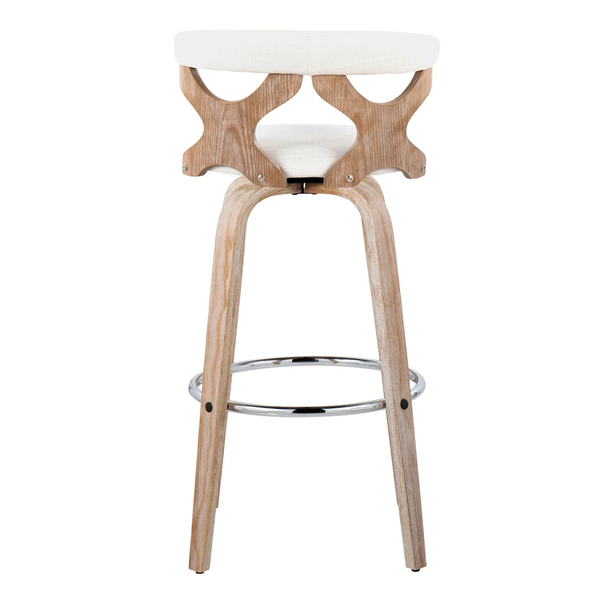 Gardenia - Contemporary Fixed Height Barstool With Swivel With Round Footrest (Set of 2) - Furniture Home Direct