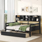 Daybed, Wood Slat Support, With Bedside Shelves And Two Drawers - Furniture Home Direct