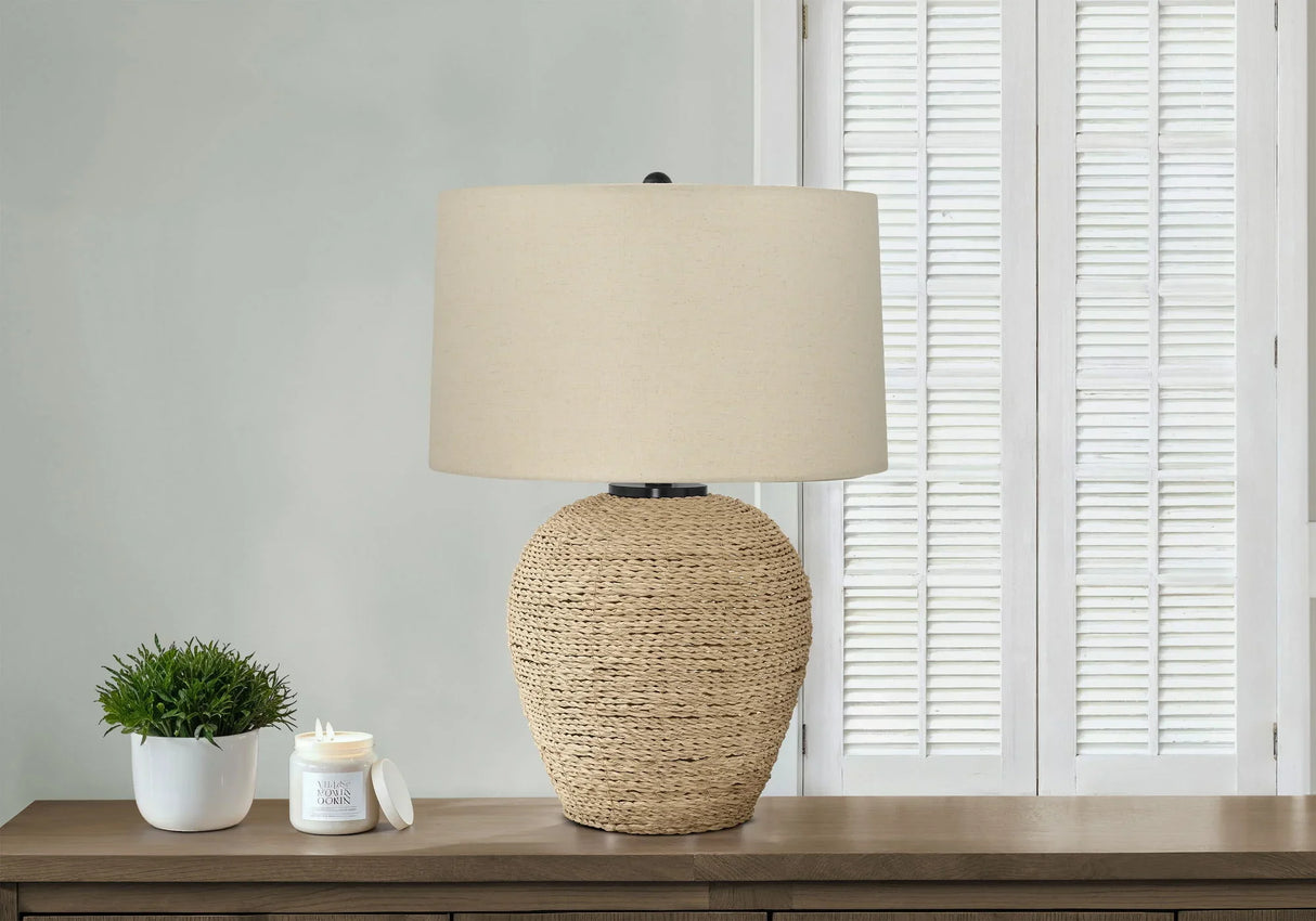Lighting, Table Lamp, Rattan, Resin, Transitional - Beige - Furniture Home Direct
