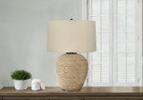Lighting, Table Lamp, Rattan, Resin, Transitional - Beige - Furniture Home Direct