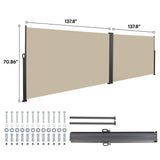 Retractable Side Awning, Waterproof And UV Resistant, Privacy Screen For Patio - Furniture Home Direct