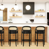 Americana - Mid-Century Modern Cane Back Counter Stool - Furniture Home Direct