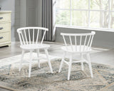 Roundhill - 5 Piece Dining Set, Dining Table With 4 Windsor Chairs - Brown / Antique White - Furniture Home Direct