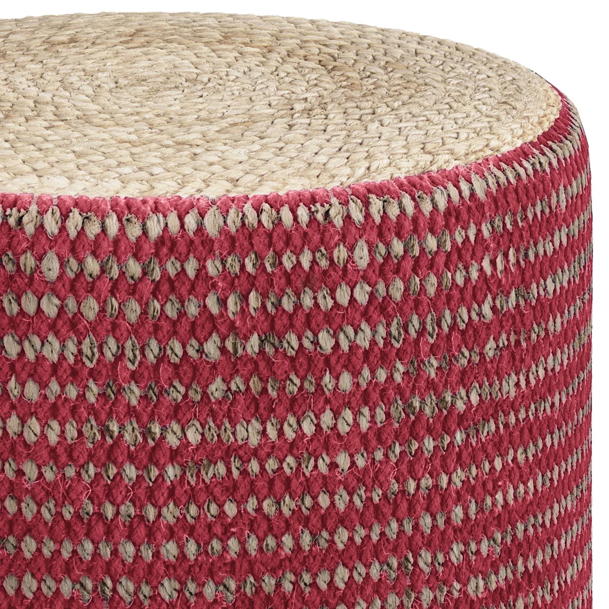 Larissa - Handcrafted Round Braided Pouf - Furniture Home Direct