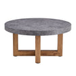 Modern Retro Texture Round Coffee Table With Crossed Legs - Gray - Furniture Home Direct
