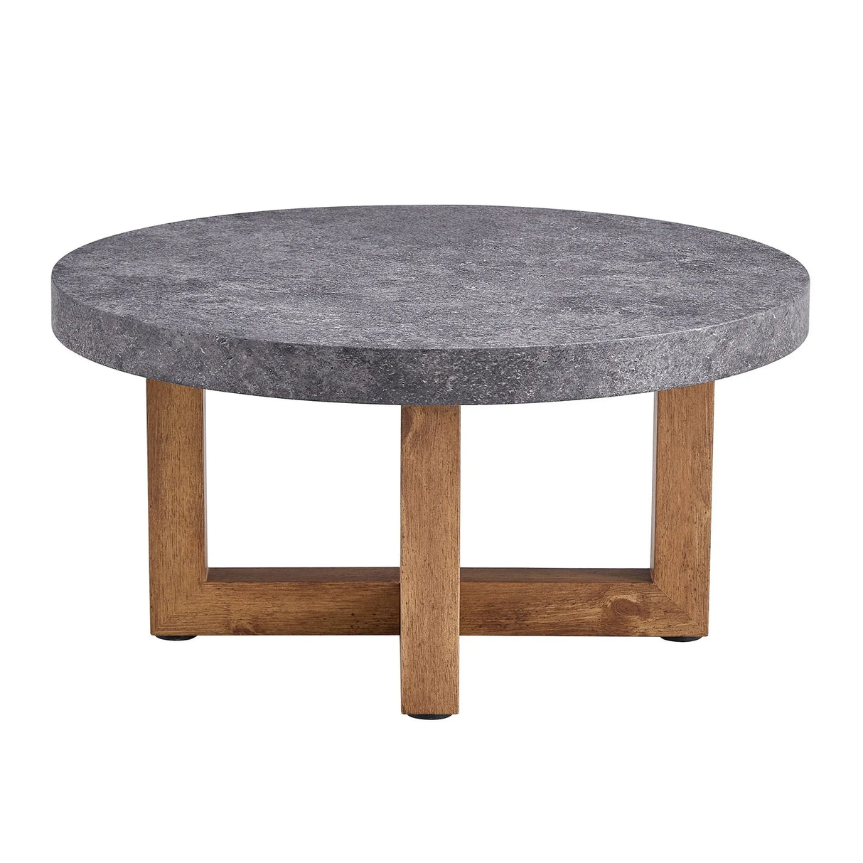 Modern Retro Texture Round Coffee Table With Crossed Legs - Gray - Furniture Home Direct