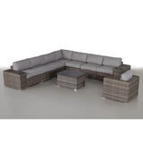 Modern Patio Rattan Sectional Set With Cushions - Furniture Home Direct