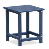Folding Outdoor Adirondack Chair (Set of 2) And Table Set, Hdpe All-Weather Folding Fire Pit Chair, Ergonomic Design Patio Lawn Chair For Outside Deck Garden Backyardf Balcony - Navy Blue - Furniture Home Direct