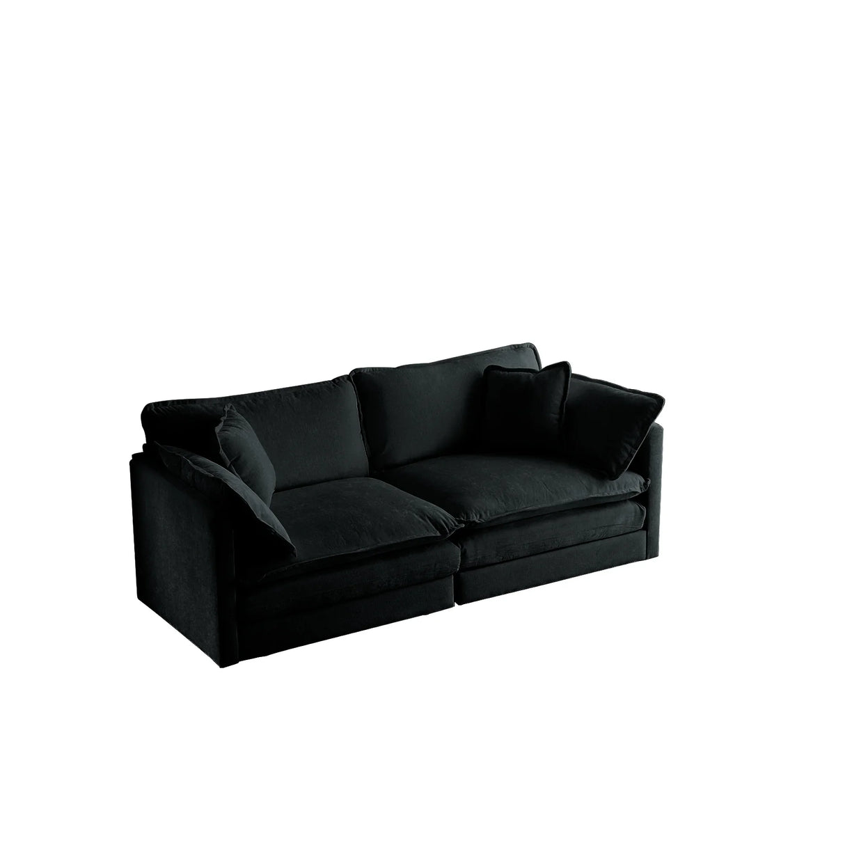 Modern Chenille 3 Piece Living Room Set - Black - Furniture Home Direct