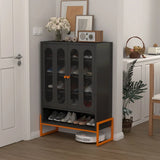 Modern Metal Shoe Cabinet With DoublebSided Mesh Doors And Adjustable Partitions - Furniture Home Direct