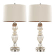 Spade - Contemporary Table Lamp (Set of 2) - Mercury / Nickel / Natural - Furniture Home Direct