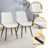 Dining Chairs Four Upholstered Leather Black Legs White - Furniture Home Direct