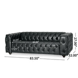 Modern PU Leather Sofa - Black - Furniture Home Direct
