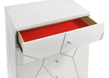 Bedroom Set Modern Geometric Wood Finish Five Piece White - Furniture Home Direct