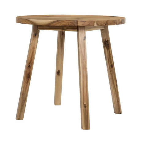 Round Dining Table, Solid Wood - Natural Wood / Brown - Furniture Home Direct