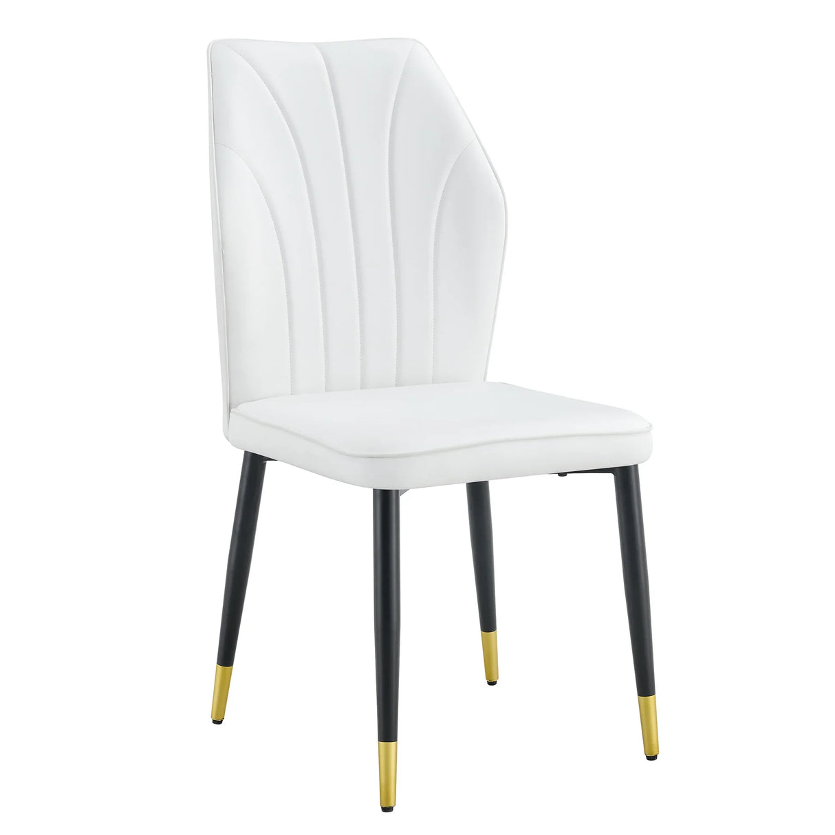 Dining Chairs Set of 4 Modern PU Upholstered Sleek White - Furniture Home Direct